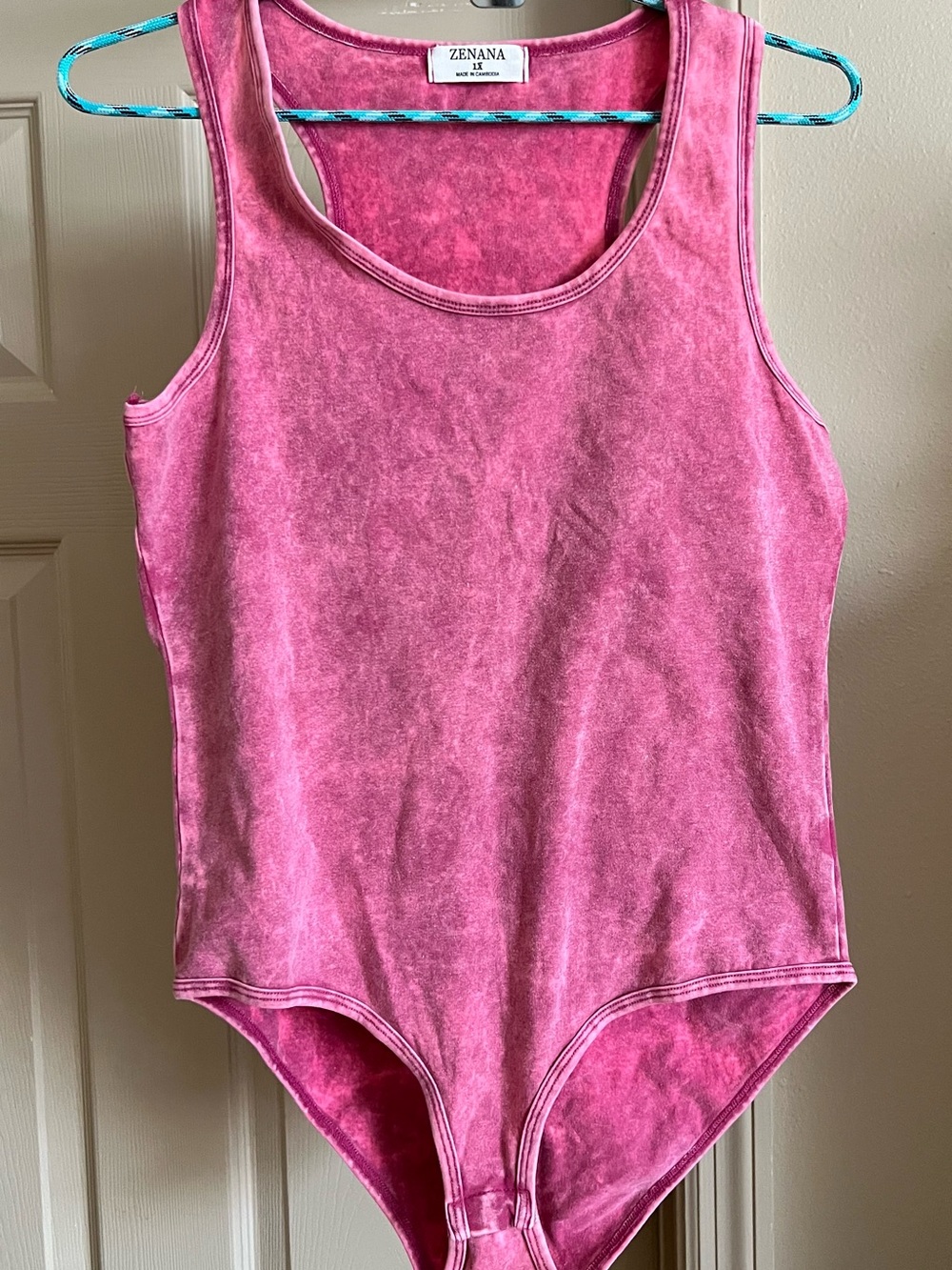 Zenana Outfitters Pink Tank One-Piece Bodysuit size 1X